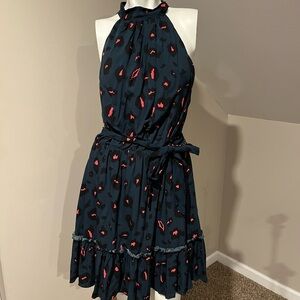 Chic Halter Dress with Pink Accents